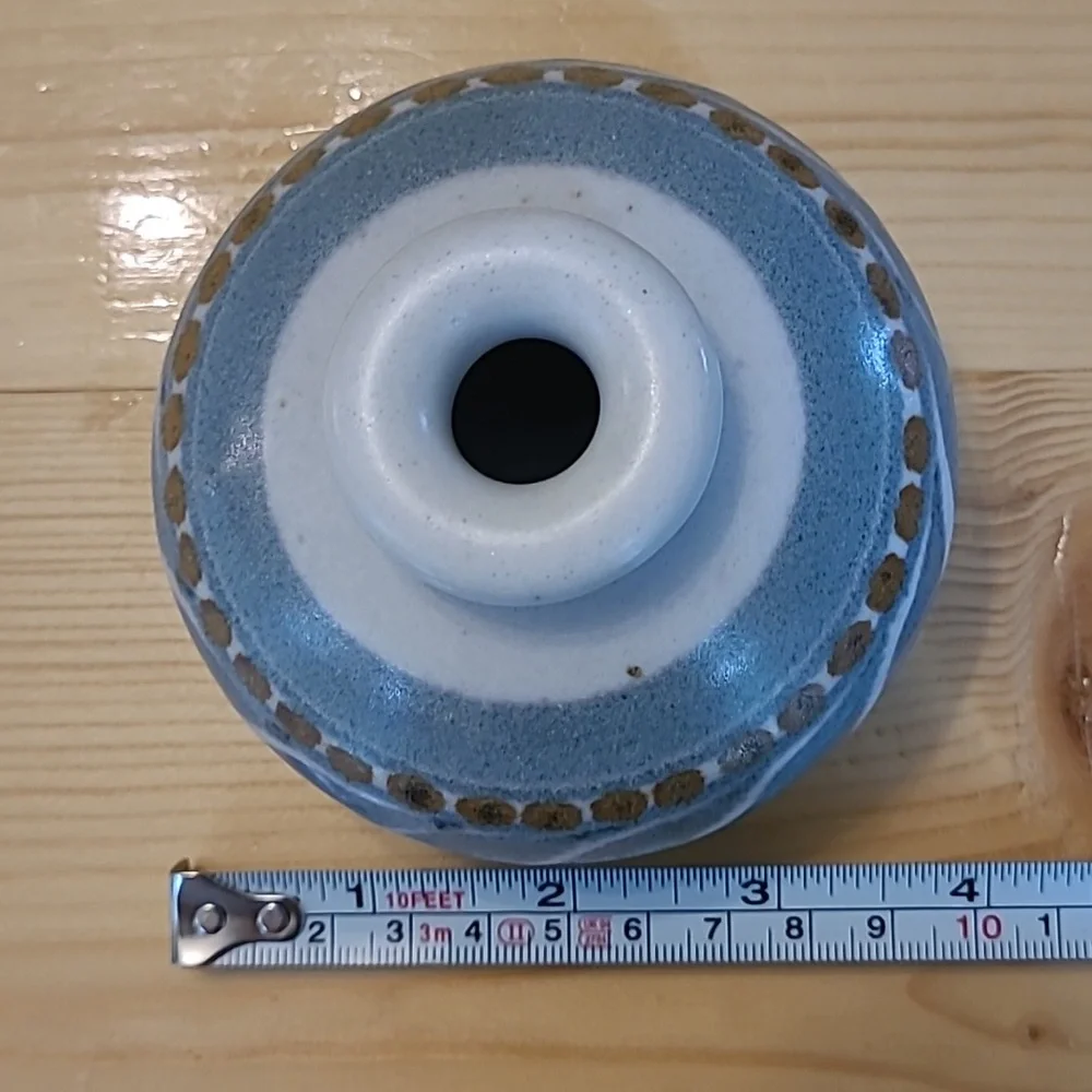 Small Stoneware Blue and White Vase